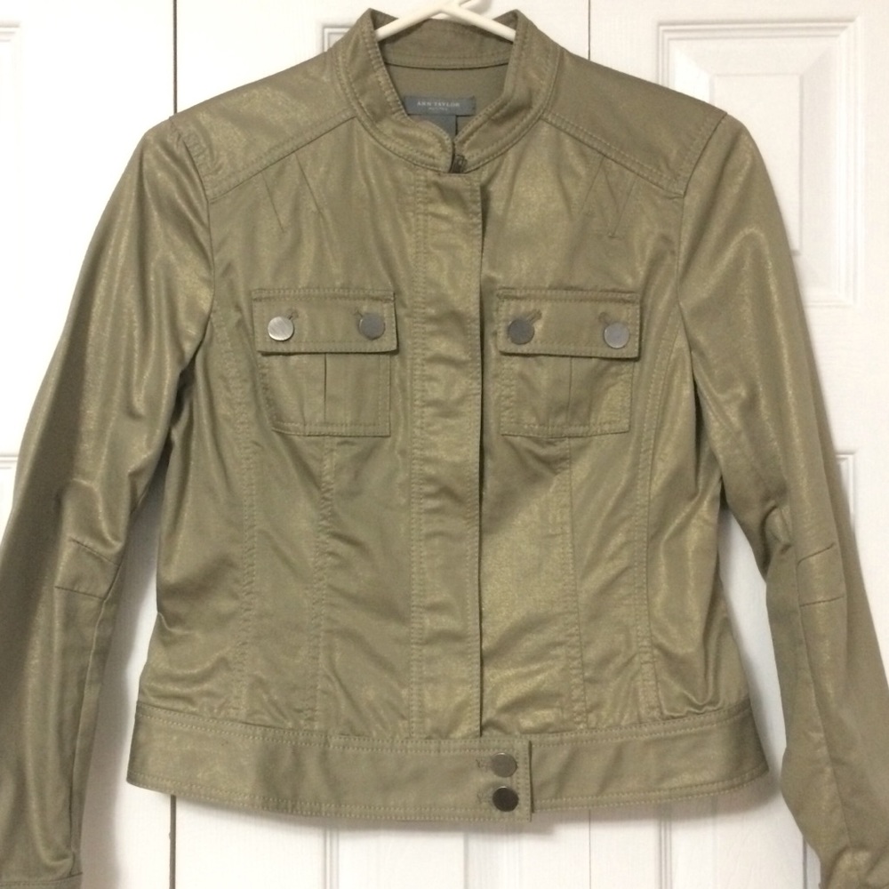 2/$20 Ann Taylor Jacket olive gold STUNNING